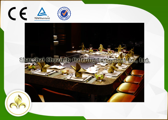 Mua Bàn nướng Teppanyaki 10 chỗ ngồi hình chữ nhật, điện / cảm ứng với hệ thống thông gió / kết tủa online manufacture