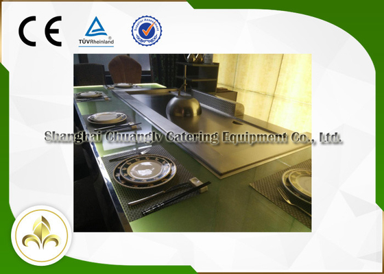 Mua Bếp nướng Teppanyaki Hibachi bằng kính màu xanh lá cây, Bếp nướng bằng khí dạng phẳng khung thép online manufacture