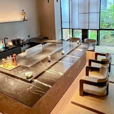 Mua Hình chữ nhật màu nhạt Bàn nướng Teppanyaki hình bầu dục hình bán nguyệt Bàn Hibachi 6-12 chỗ ngồi online manufacture