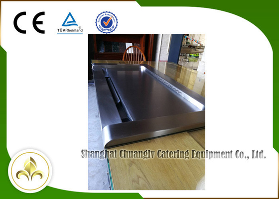 Mua Hệ thống thoát khói phía trước Cung cấp không khí phía trước Cửa hút gió chìm Hình chữ nhật Điện Teppanyaki Bàn nướng 7 chỗ online manufacture