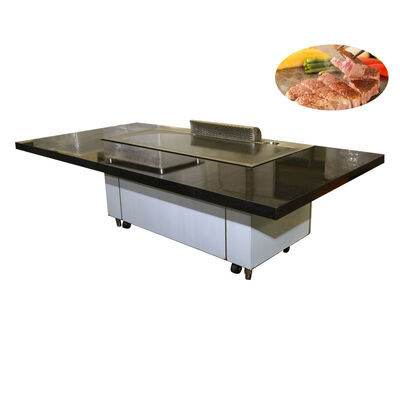 Mua Thép không gỉ 304 Teppanyaki bàn nướng với 500 * 380mm khu vực sưởi ấm và màu sắc tùy chỉnh cho các nhà hàng thương mại sản xuất trực tuyến