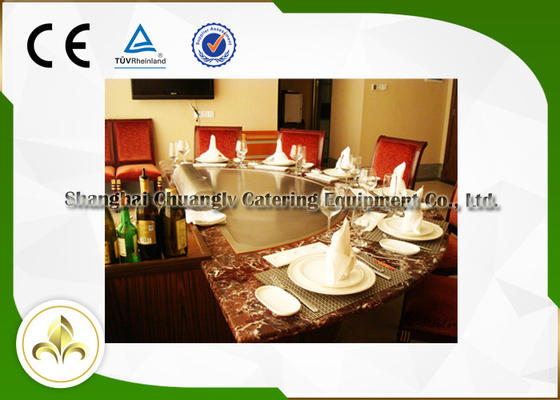Nhà hàng điện / cảm ứng Hibachi Grill 7 chỗ R650 với hệ thống thông gió