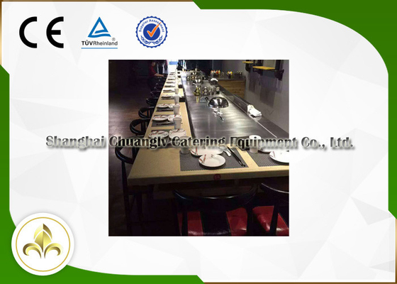 Ba bếp hình chữ nhật Bàn Hibachi ngoài trời An toàn cho bữa ăn Nhật Bản Nướng