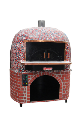 Vòng Lava Rock Wood Fire Ý Lò nướng bánh pizza với gạch men màu đen hoặc đỏ