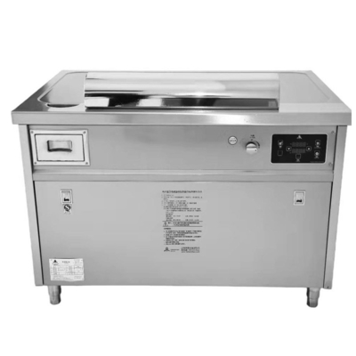 Bàn nướng bằng thép không gỉ hình chữ nhật Teppanyaki được xây dựng trong nướng