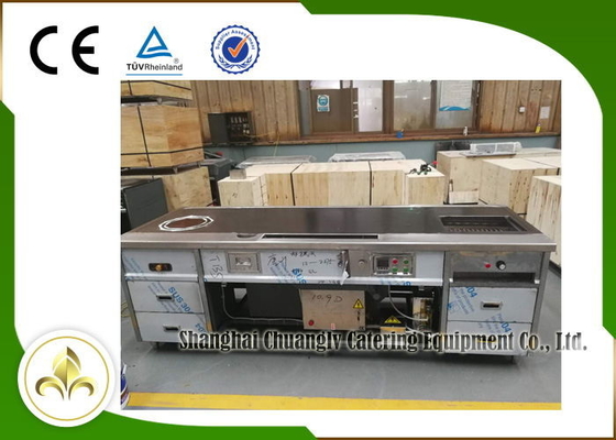 Bàn nướng điện từ Teppanyaki đa chức năng Bếp súp hình chữ nhật Bếp nướng