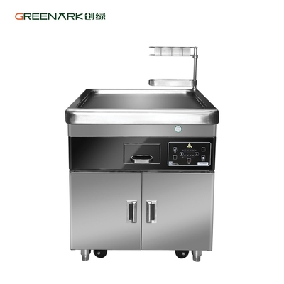 Nhà bếp thương mại Bàn nướng Teppanyaki di động đa chức năng với lò đôi