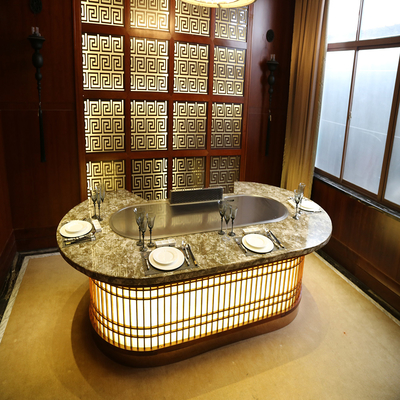 Bàn nướng Teppanyaki thương mại 2200x860x800mm với 8000W Power